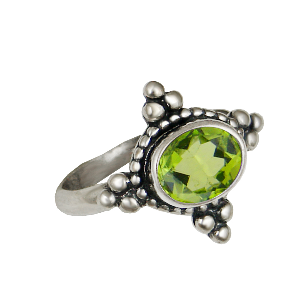 Sterling Silver Gemstone Ring With Peridot Size 6